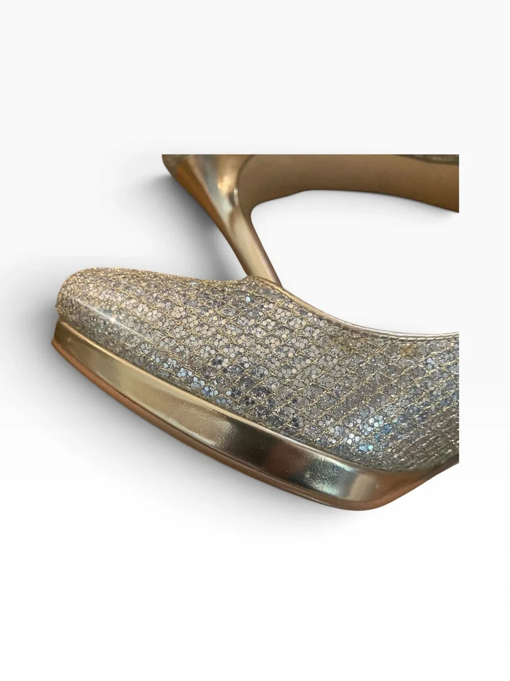 Ivanka Trump Sophia Silver Glitter Gold Pump Platform SZ 7